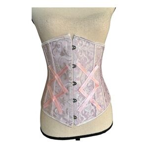 Women's Elegant Pink Lace-Up Corset Size XS
